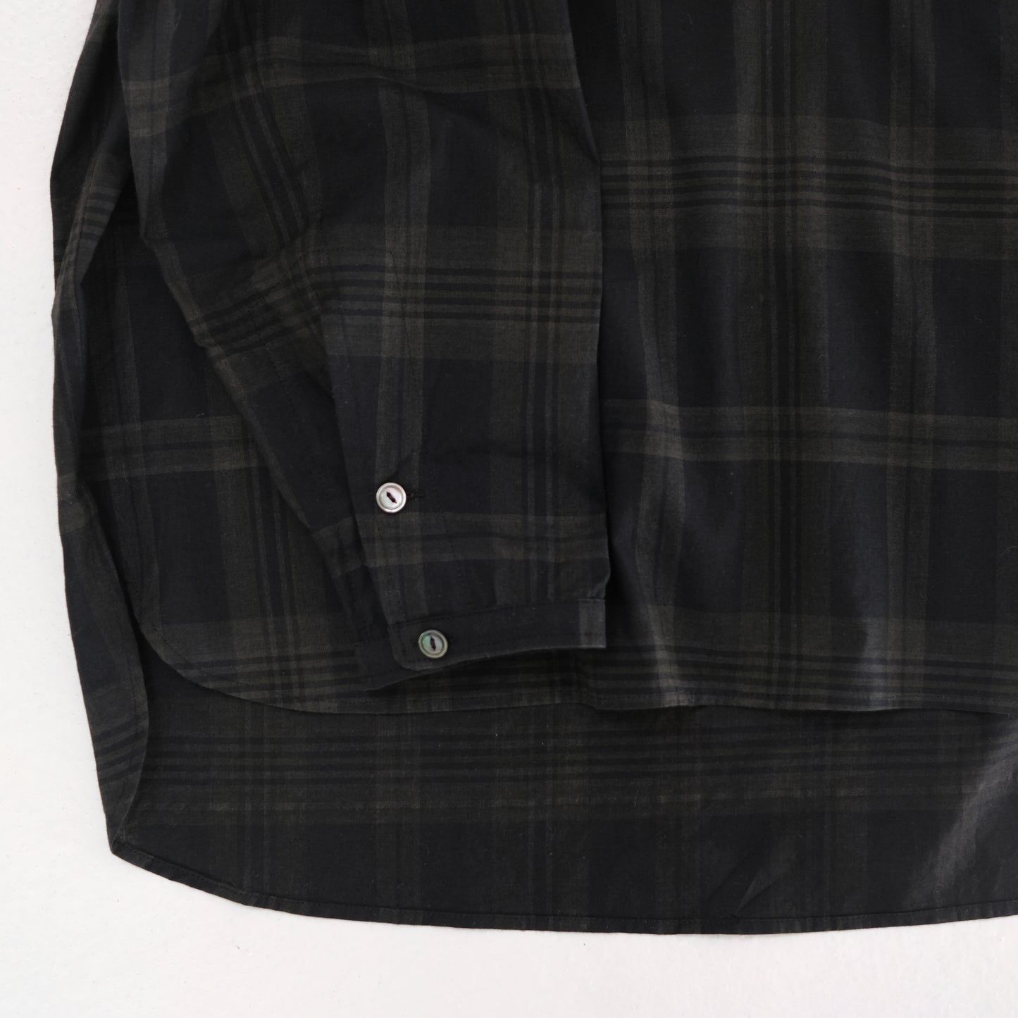 Ink Black Madras Pullover Blouse - Black x Brown