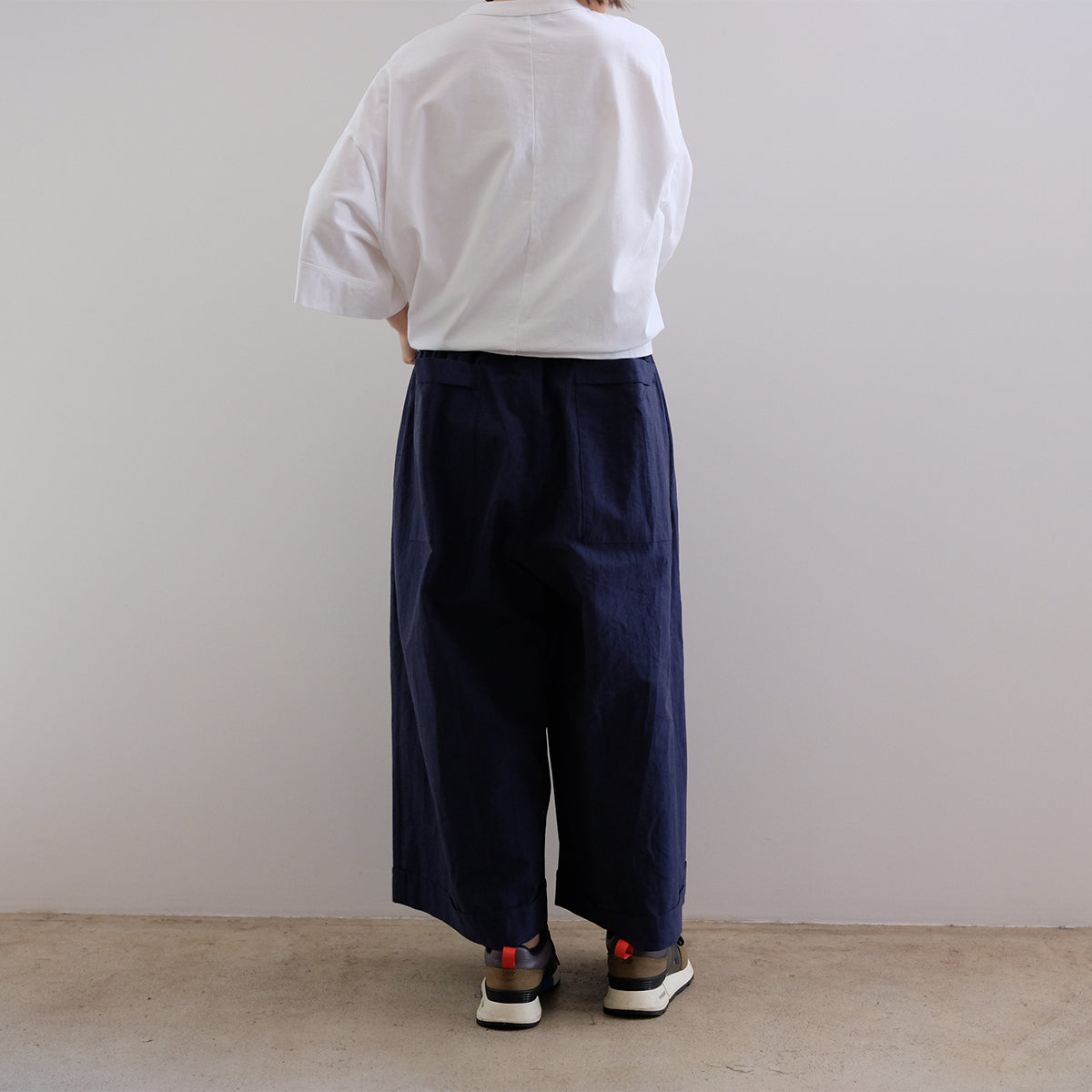 Cotton Paper Pants - Navy
