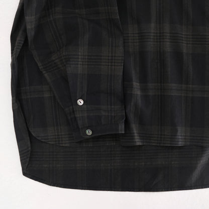 Ink Black Madras Pullover Blouse - Black x Brown