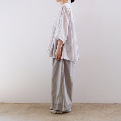Silk Cotton Lawn Tuck Blouse - Silver