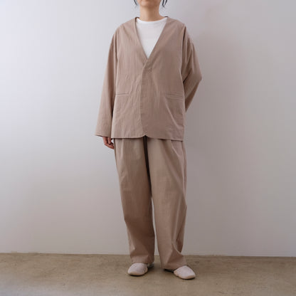 organic cotton linen collarless jacket