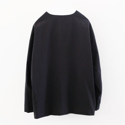 organic cotton linen collarless jacket