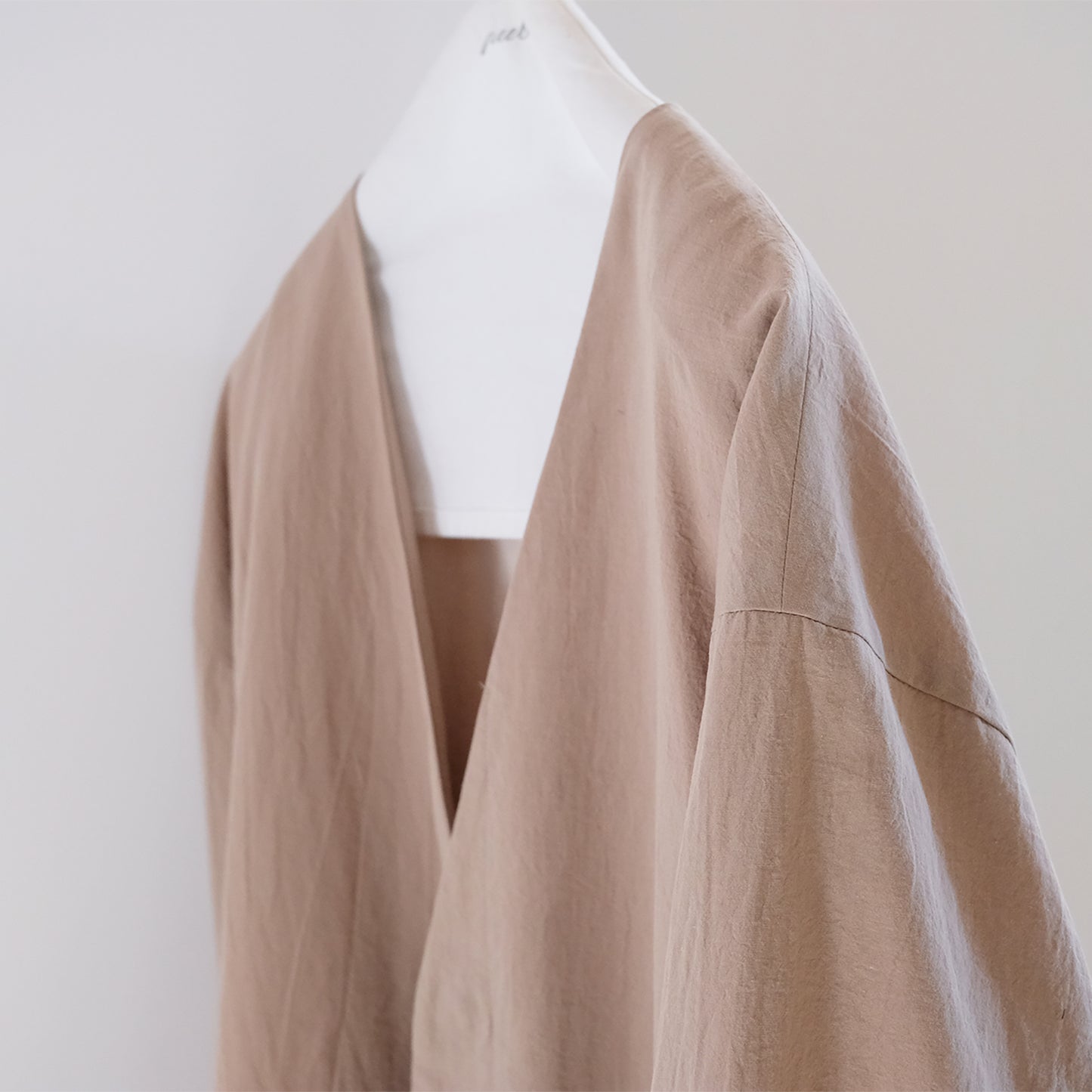 organic cotton linen collarless jacket