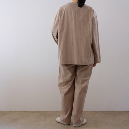 organic cotton linen collarless jacket