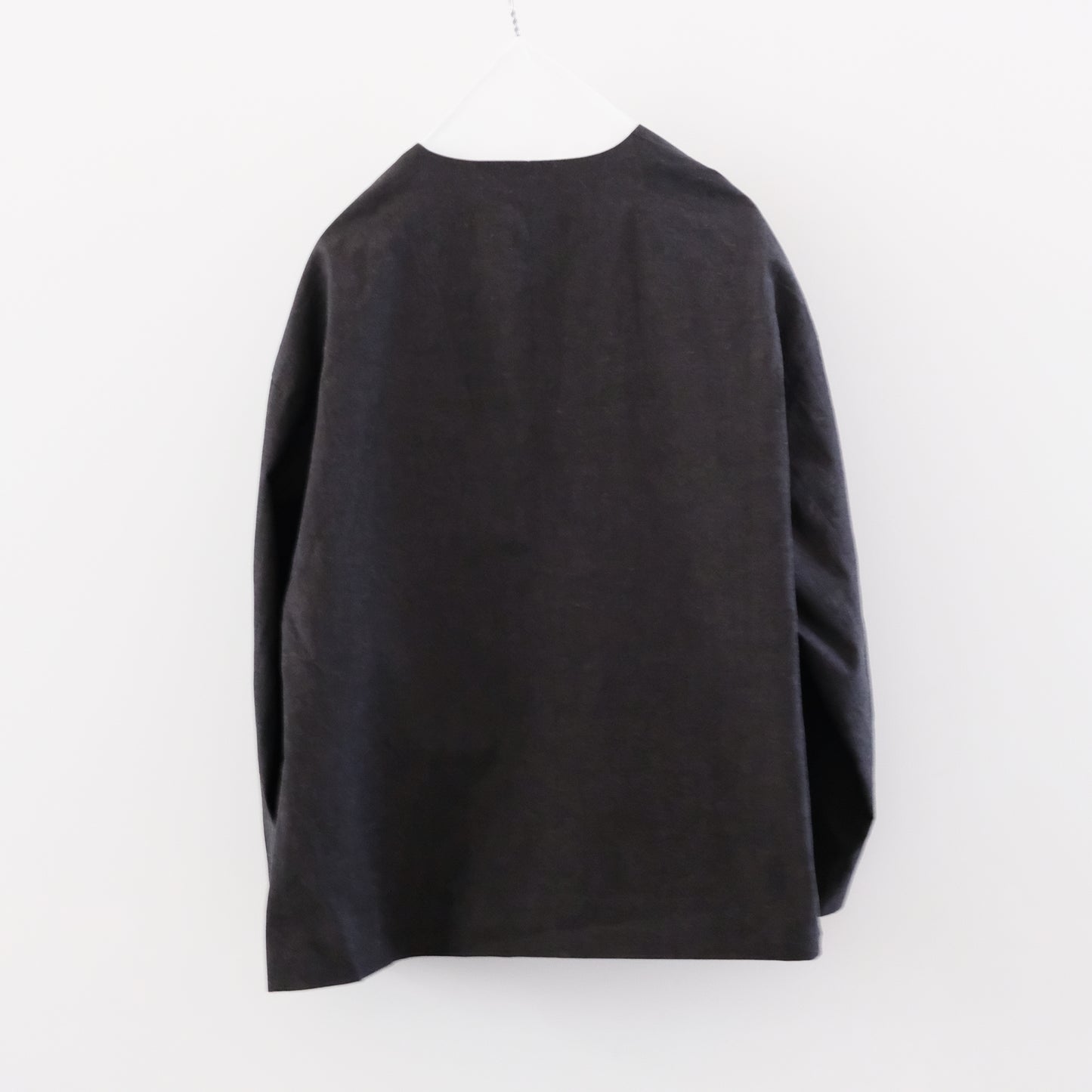 organic cotton linen collarless jacket